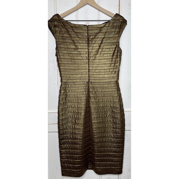 Vintage Cache Y2K Bandage Bodycon Dress Copper Brown Metallic Shimmer Size 10 - Picture 2 of 5